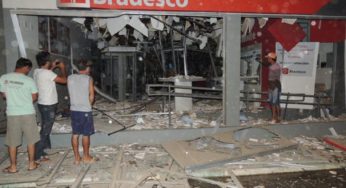 Tanque Novo: Bandidos explodem e roubam bancos do Brasil e Bradesco
