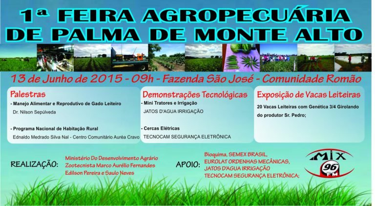 Vem aí a 1ª Feira Agropecuária de Palmas de Monte Alto