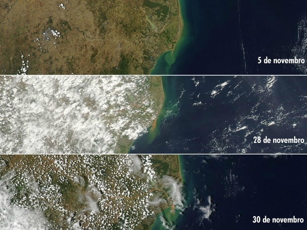 Satélite Da Nasa Mostra Evolução Da Lama Na Foz Do Rio Doce No Es