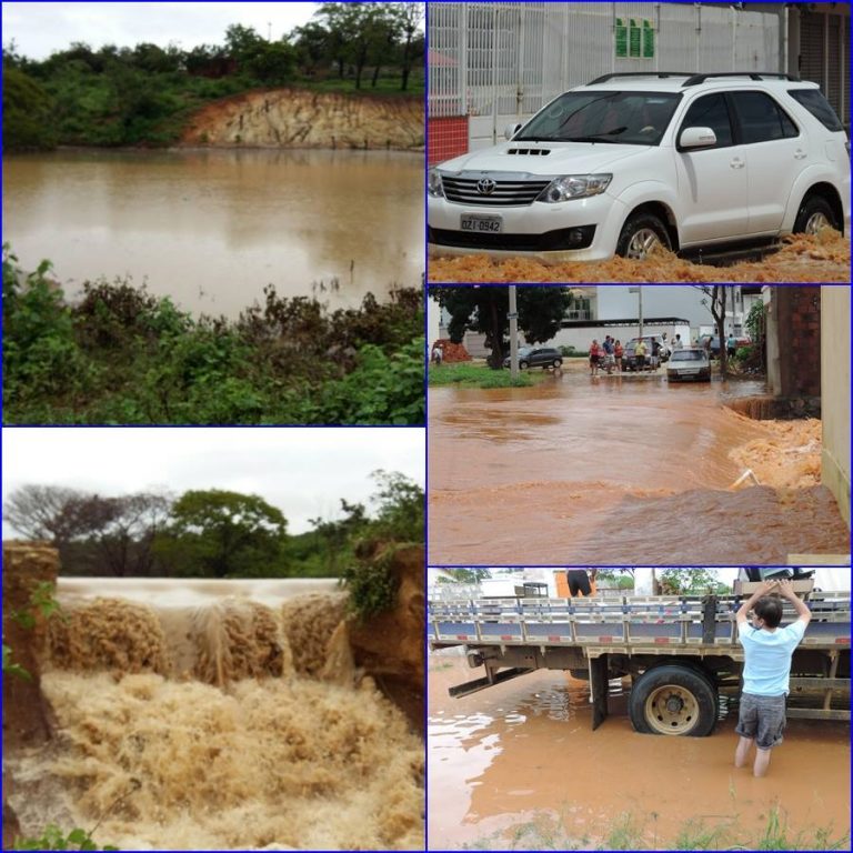 Guanambi: Riacho do Belém transborda e alaga pontos da cidade.