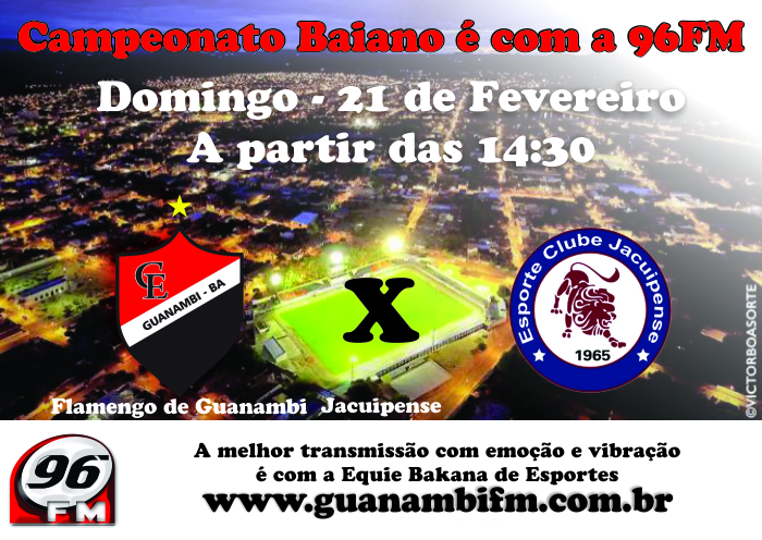 Venda de ingressos para Flamengo de Guanambi e Jacuipense começam nesta sexta (19)