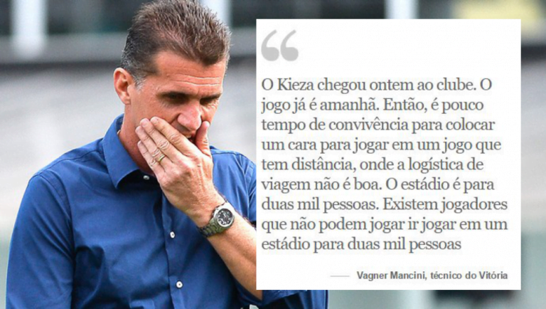 Técnico do vitoria diz que Kieza não é jogador para estádio pequeno