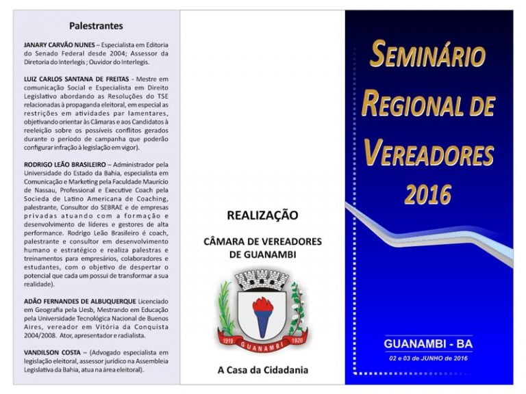Seminário Regional de Vereadores 2016 movimenta o cenário político em Guanambi