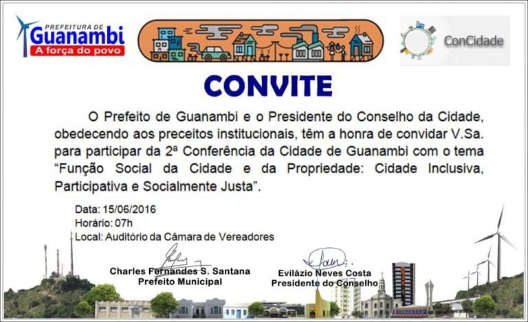 Guanambi realiza 2ª Conferência da Cidade nesta quarta-feira.
