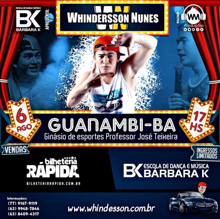 Ingressos para show de Whindersson Nunes em Guanambi já estão a venda