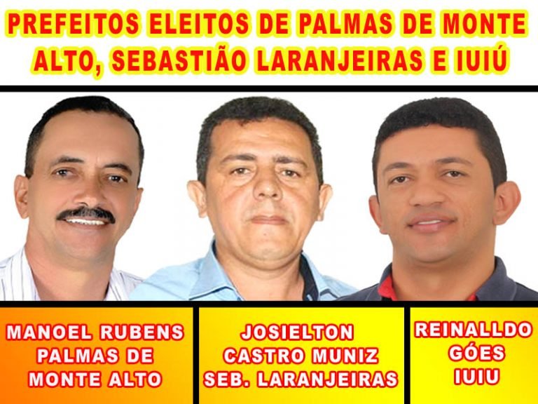 Diplomação de eleitos em Palmas de Monte Alto, Sebastião Laranjeiras e Iuiú será dia 9 de dezembro