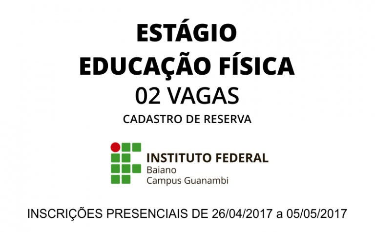 IF Baiano abre Processo Seletivo para contratação de estagiários na área de Educação Física
