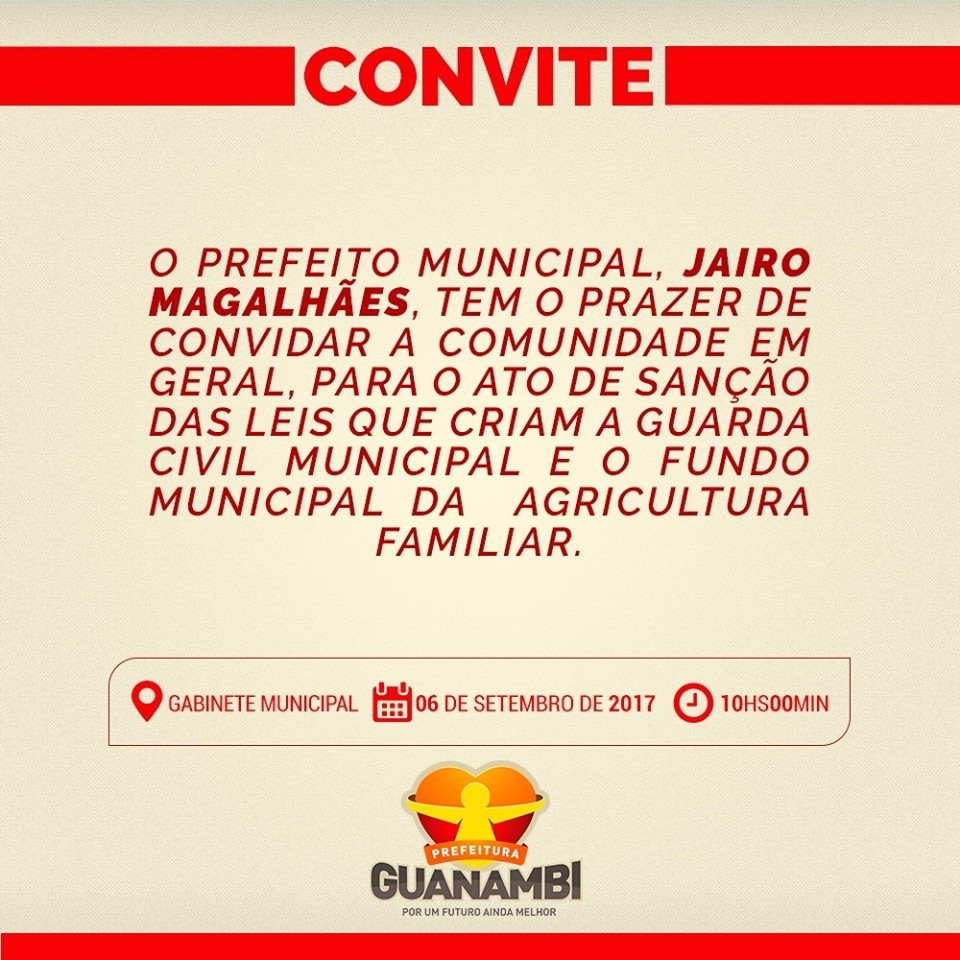 Guanambi: Prefeito sanciona lei que cria Guarda Municipal nesta quarta (6)