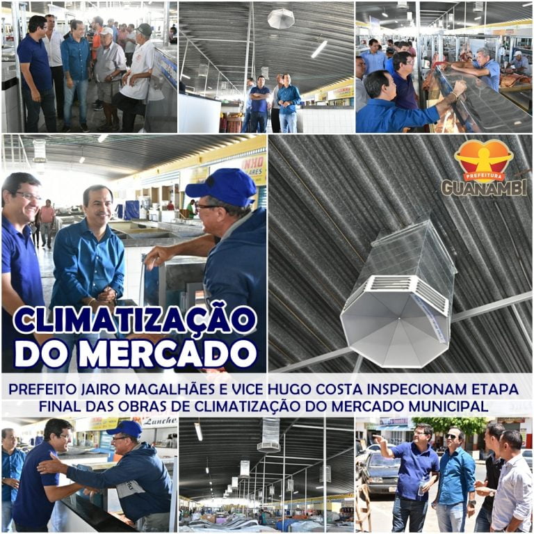 Guanambi: Prefeito e Vice inspecionam obras de climatização do Mercado Municipal