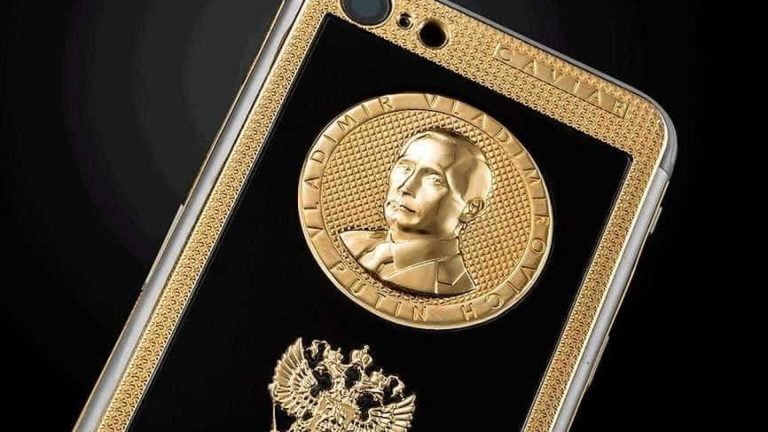 Modelo “LUXO” do iPhone X custa R$ 14 mil e leva rosto de Putin