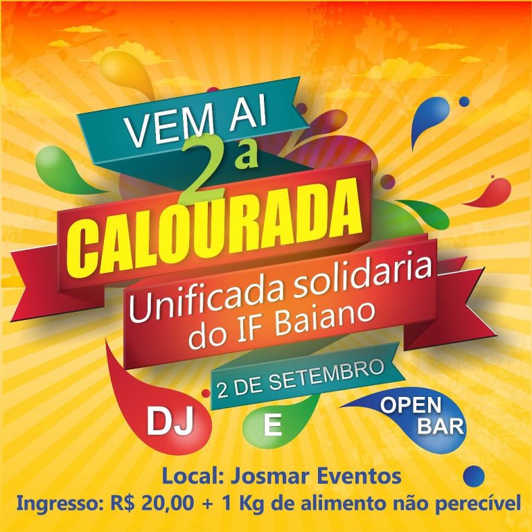 Alunos do IF Baiano realizam Segunda Calourada Unificada solidária neste sábado (2)