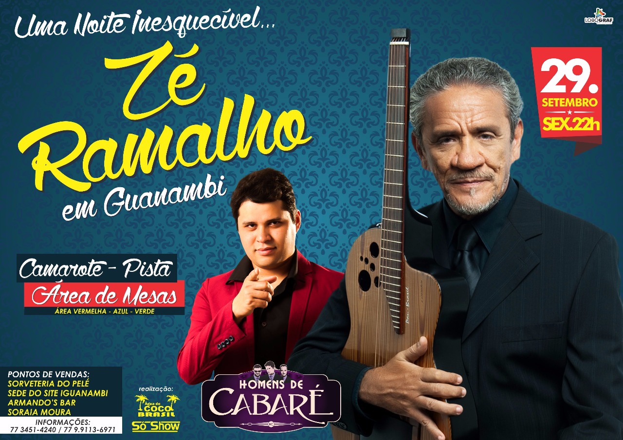Chegou o dia: Zé Ramalho se apresenta em Guanambi nesta sexta (29)