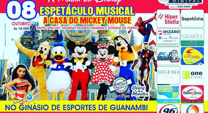Espetáculo a Casa do Mickey Mouse acontece no Ginásio de Esportes neste domingo (8)