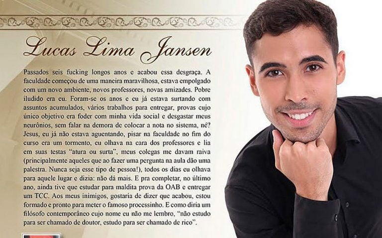 “Não siga a advocacia”, diz presidente da OAB-PE a jovem de convite de formatura sincero