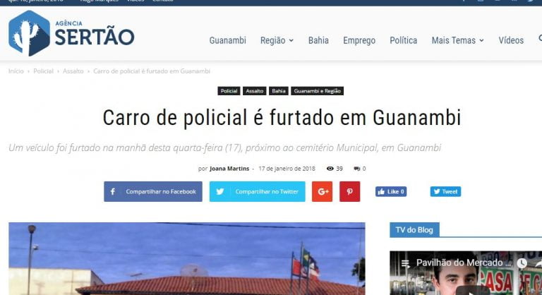 Policial encontra veículo após pensar ter sido furtado