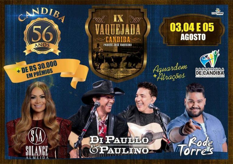 Prefeitura de Candiba divulga atrações da Vaquejada, evento acontece em agosto
