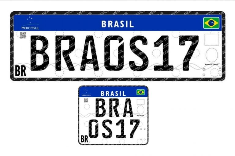 Placas de veículos terão até dezembro padrão dos países do Mercosul