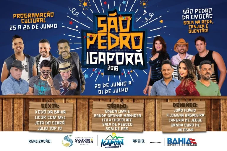 Prefeitura de Igaporã divulga programação do São Pedro 2018
