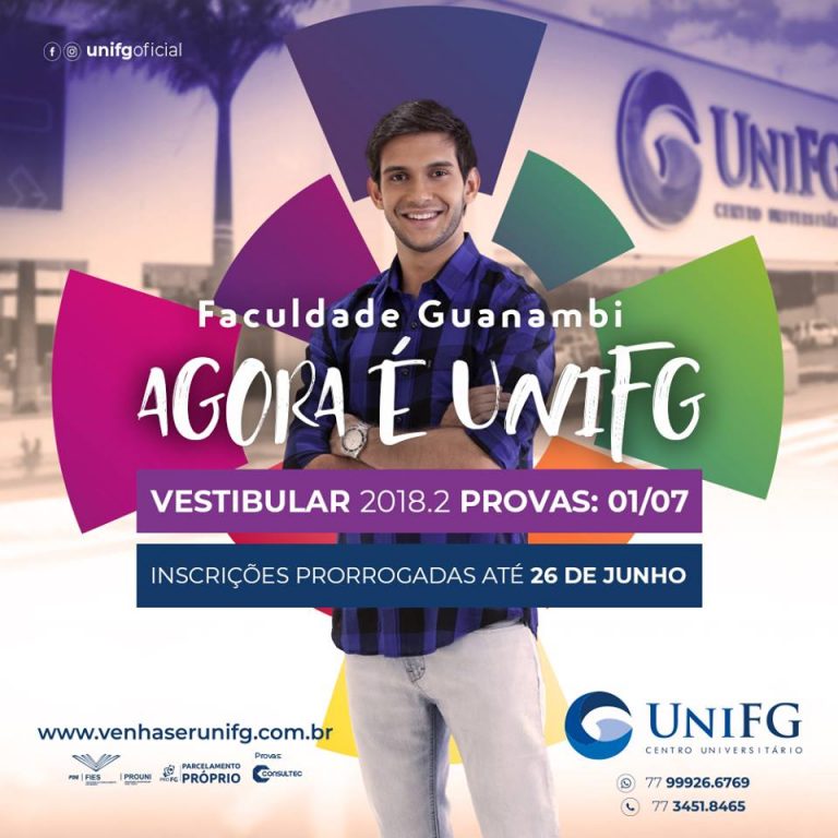 UniFG prorroga inscrições e altera data do vestibular 2018.2