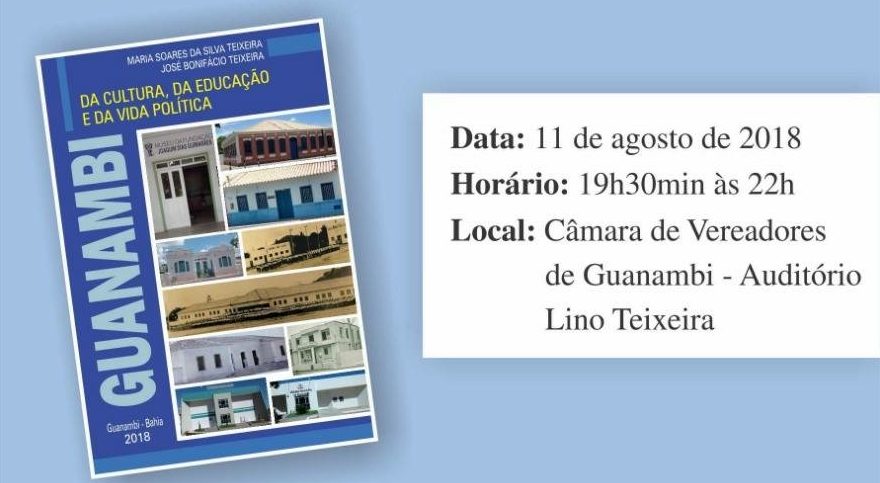 Livro sobre cultura, educação e política de Guanambi será lançado neste sábado