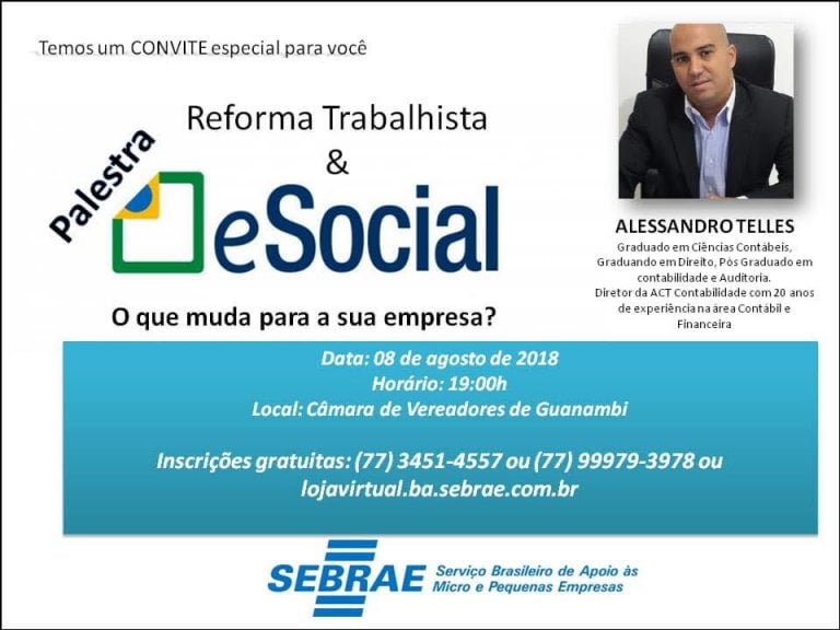 Sebrae promove palestra sobre reforma trabalhista e e-social em Guanambi