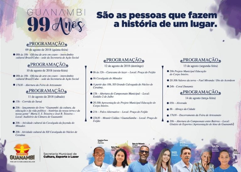 Secretaria de Cultura divulga programação dos 99 anos de Guanambi