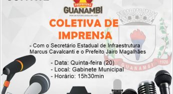 Prefeitura de Guanambi realiza coletiva de imprensa nesta quinta-feira