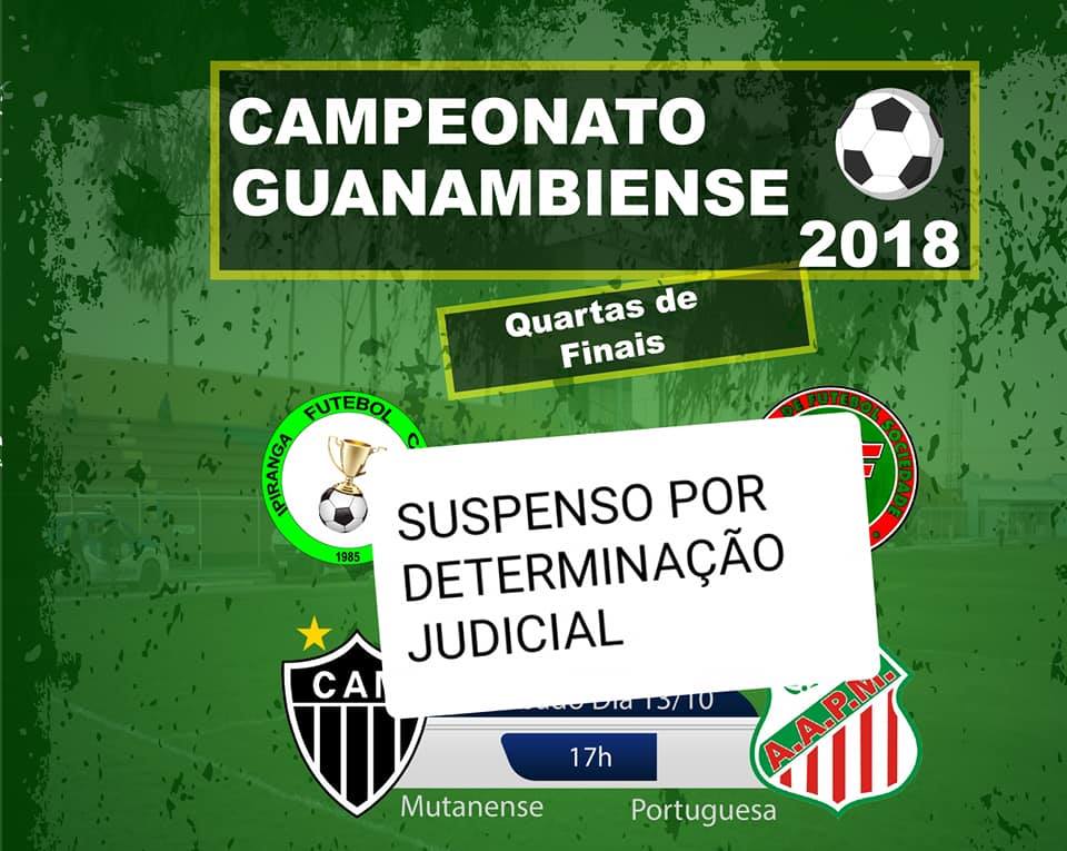Campeonato municipal de futebol guanambiense segue suspenso por decisão judicial