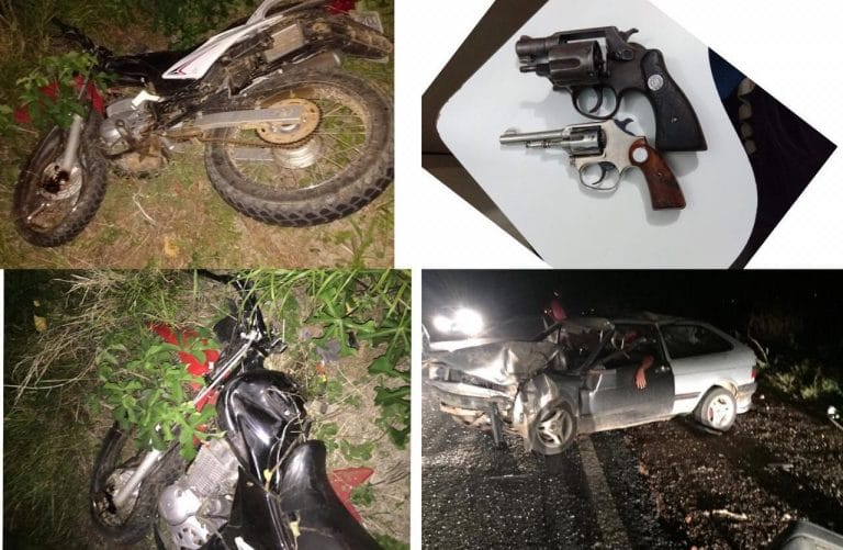 Homem morre, após colisão entre moto e carro na BR-030, em Guanambi; vítima portava dois revólveres