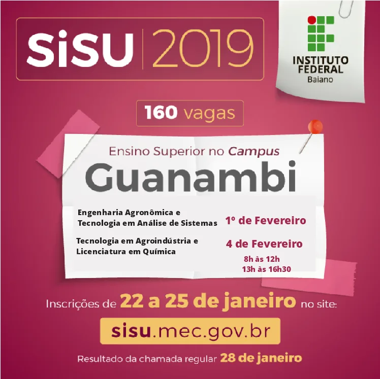IF Baiano divulga cronograma de matrículas do Sisu