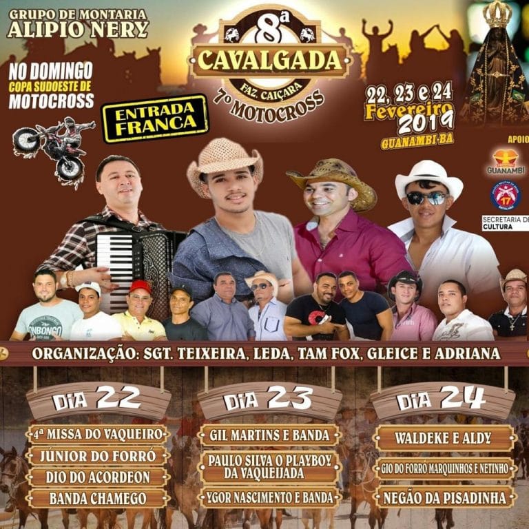 Cavalgada da Fazenda Caiçara acontecerá de 22 a 24 de fevereiro em Guanambi