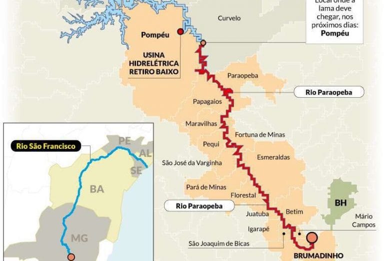 lama da barragem de Brumadinho