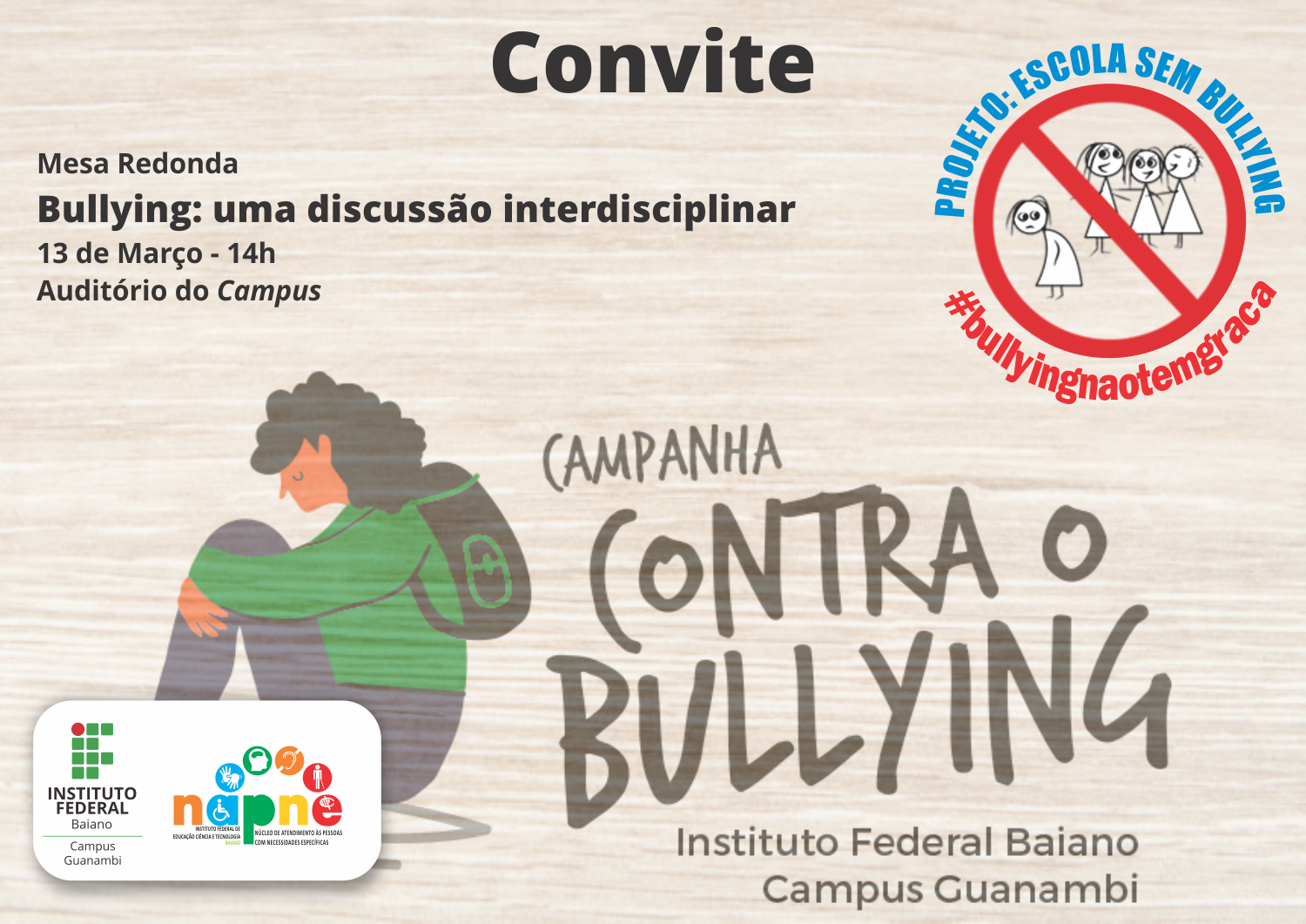 IF Baiano realizará Mesa Redonda sobre Bullying nesta quarta-feira