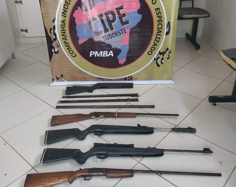 Cipe Sudoeste realiza duas apreensões de armas na zona rural de Candiba