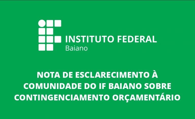 IF Baiano emite nota após corte de 30% no orçamento