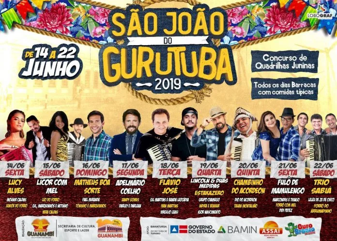 programação completa do São João do Gurutuba