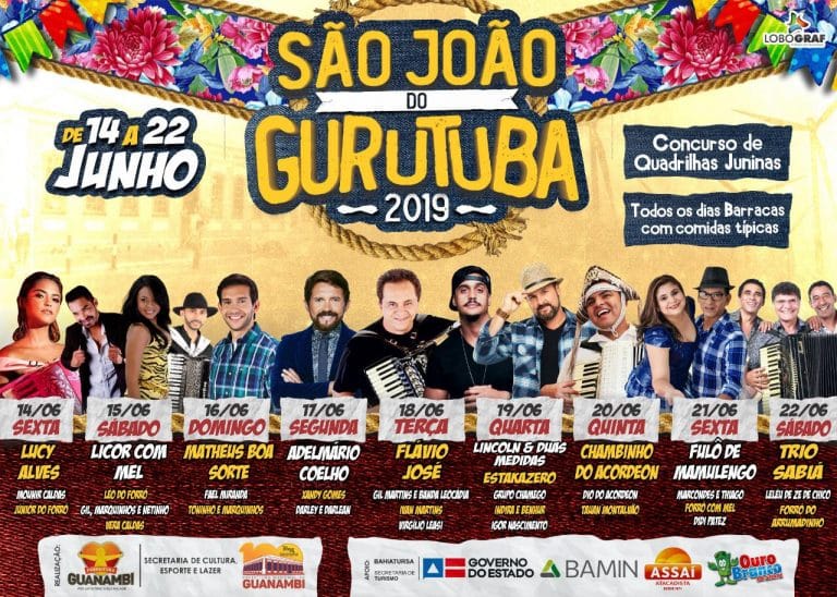 programação completa do São João do Gurutuba