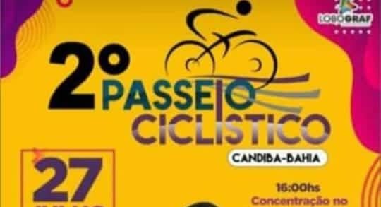 Passeio ciclístico em comemoração ao aniversário de Candiba será realizado neste sábado (27)
