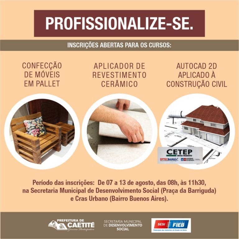 Cursos gratuitos estão com inscrições abertas em Caetité