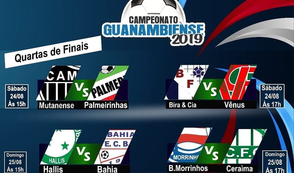 Definidos os confrontos das quartas de finais do Campeonato Guanambiense