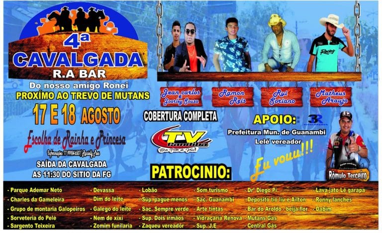 4ª Cavalgada do R.A Bar acontece neste fim de semana em Guanambi