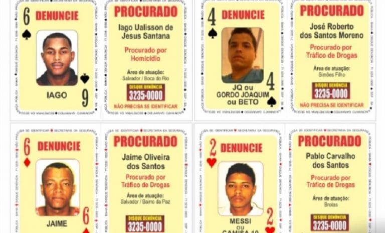 Baralho do Crime da Bahia ganha 4 novas cartas