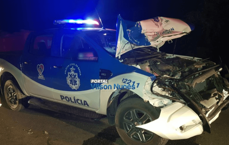 Delegado colide viatura em traseira de caminhão mal sinalizado na BR-030, em Guanambi