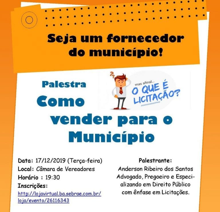 Guanambi: Palestra de “Como Vender Para o Município” será nessa terça-feira (17)