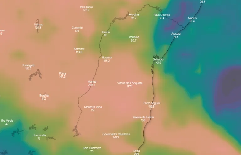 Meteorologia prevê muita chuva em toda bacia do rio São Francisco