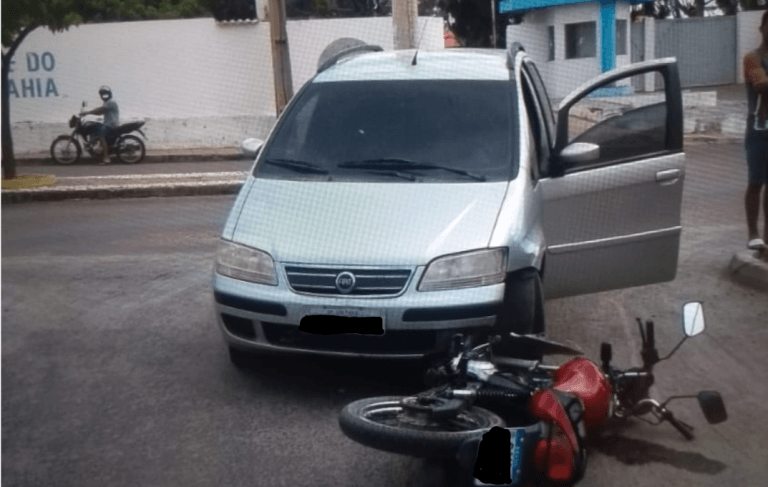Motociclista fica ferido após acidente em frente à Uneb em Guanambi