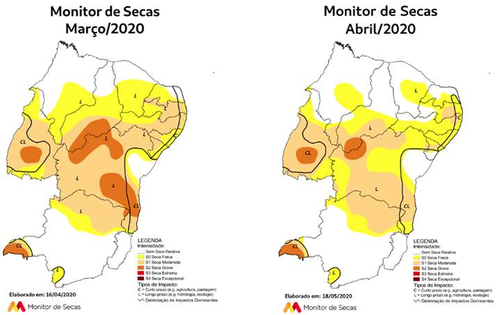 Monitor de Secas aponta menor gravidade da seca na Bahia desde julho de 2014