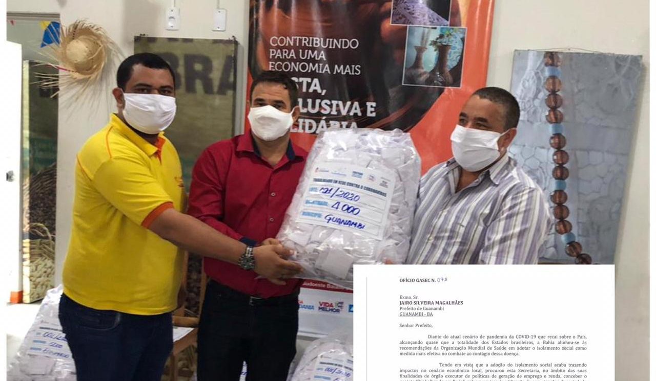 Setre e Cesol entregam 4 mil máscaras para distribuição em Guanambi