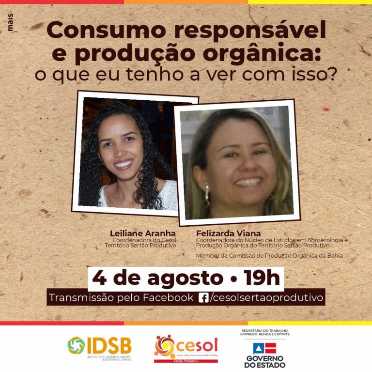 Cesol realizará live sobre consumo responsável e produção orgânica nesta terça-feira