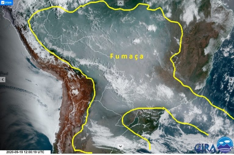 Fumaça das queimadas na Amazônia e no Pantanal atinge países vizinhos
